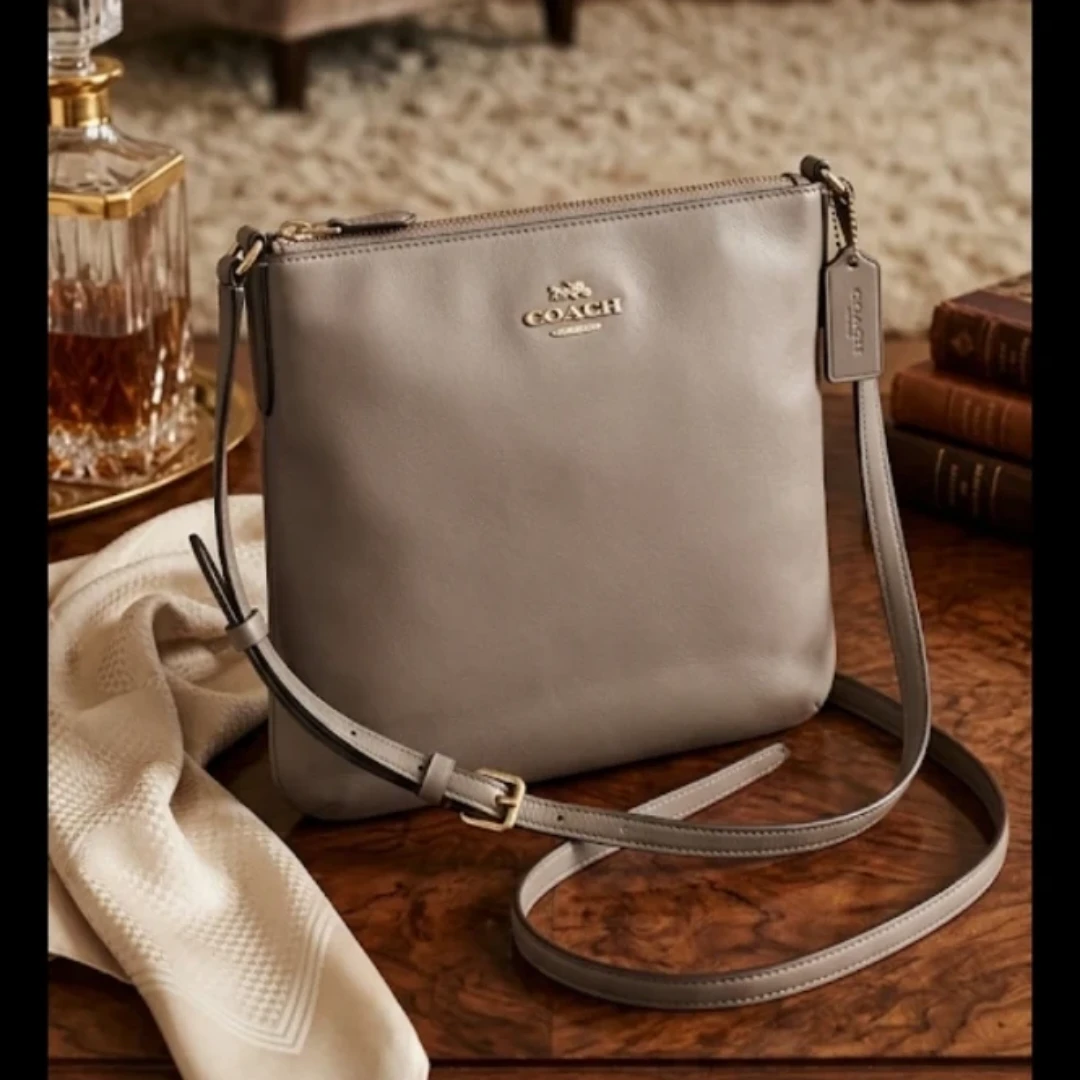Coach Grey Leather Crossbody Bag