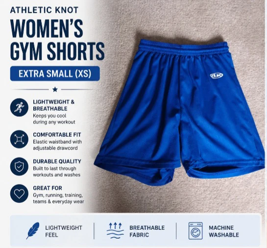 Athletic Knit Women's Gym Shorts XS Blue