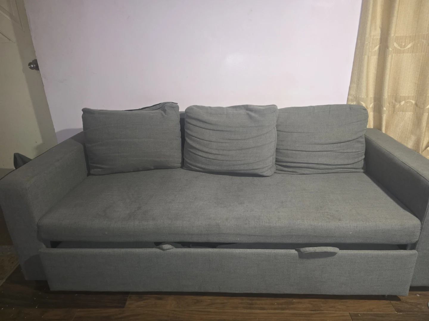 Grey Sofa with Pull-out Bed