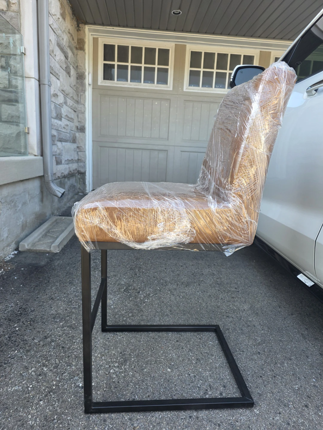 Brown Faux Leather Bar Stool