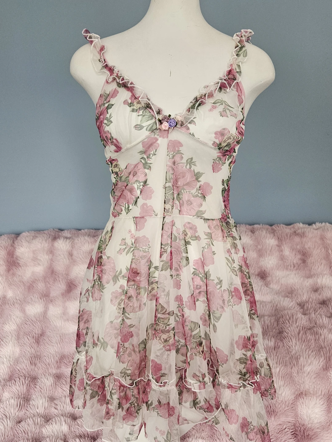 Floral Print Babydoll Dress