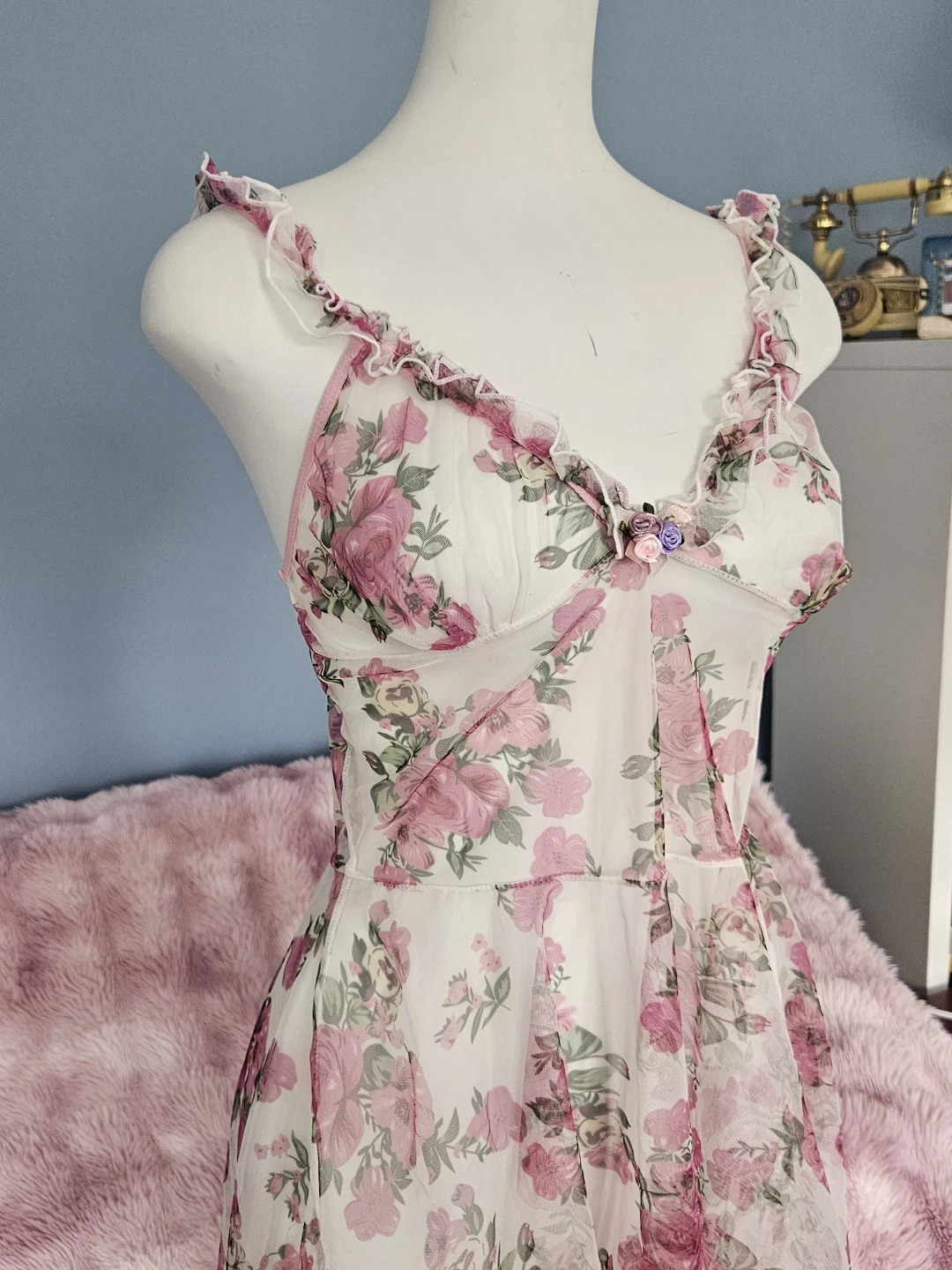 Floral Print Babydoll Dress - photo 3