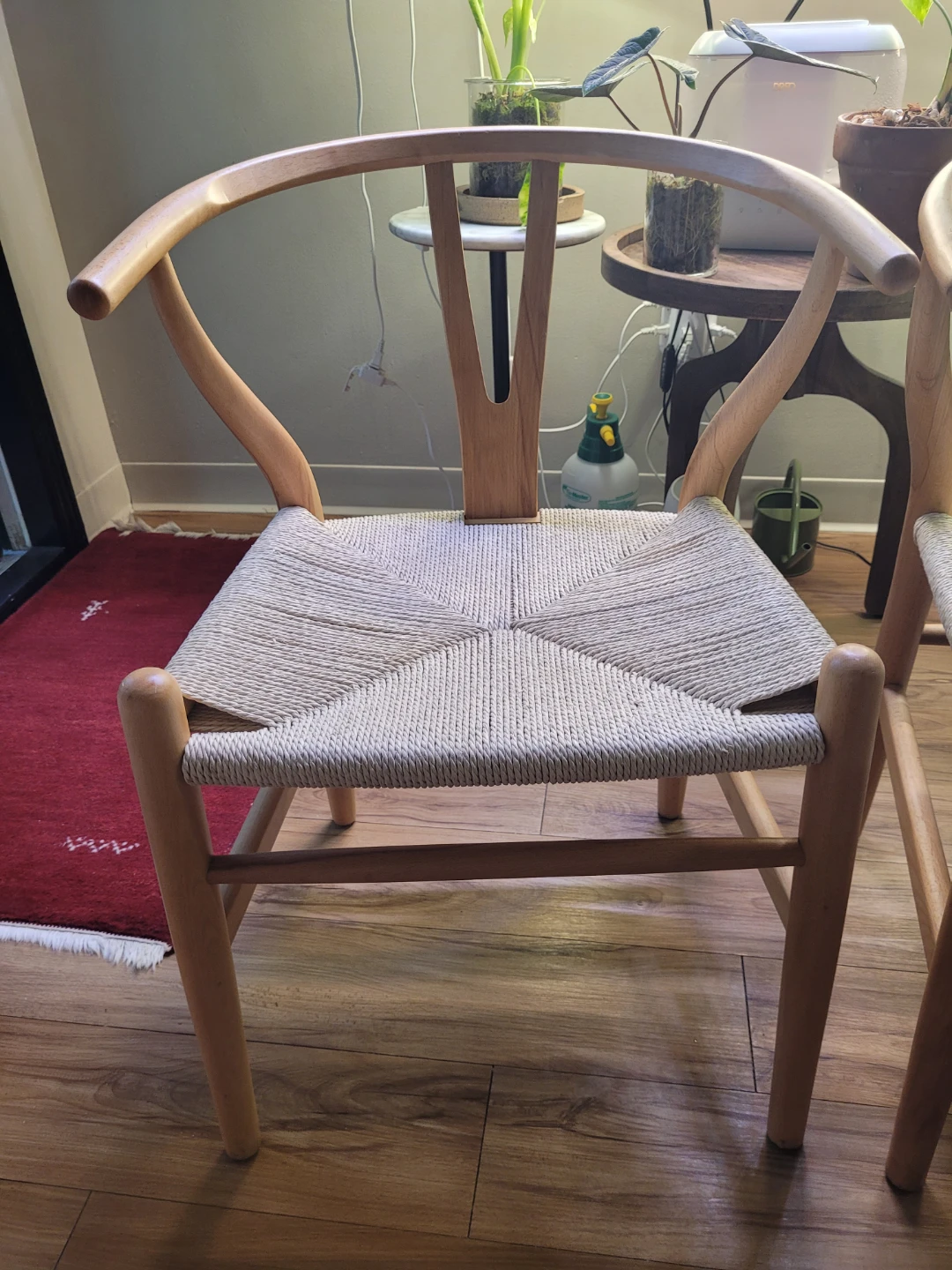 Wooden Wishbone Chair with Woven Seat - photo 2