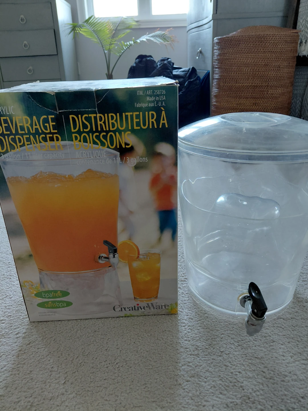 CreativeWare Acrylic Beverage Dispenser - 3 Gallon