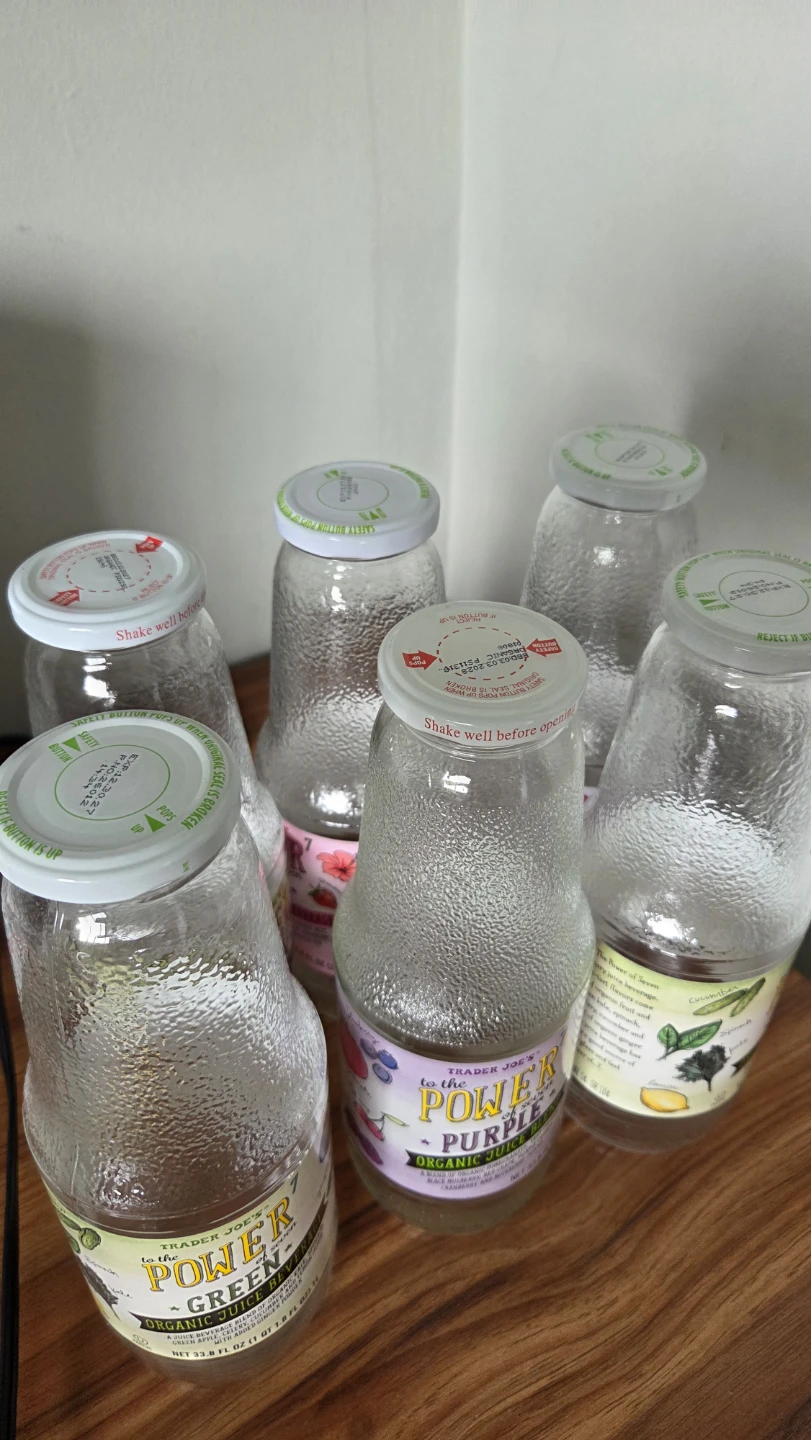 6x Trader Joe's Glass Bottles – 1L Each – Cleaned & Reusable - photo 2