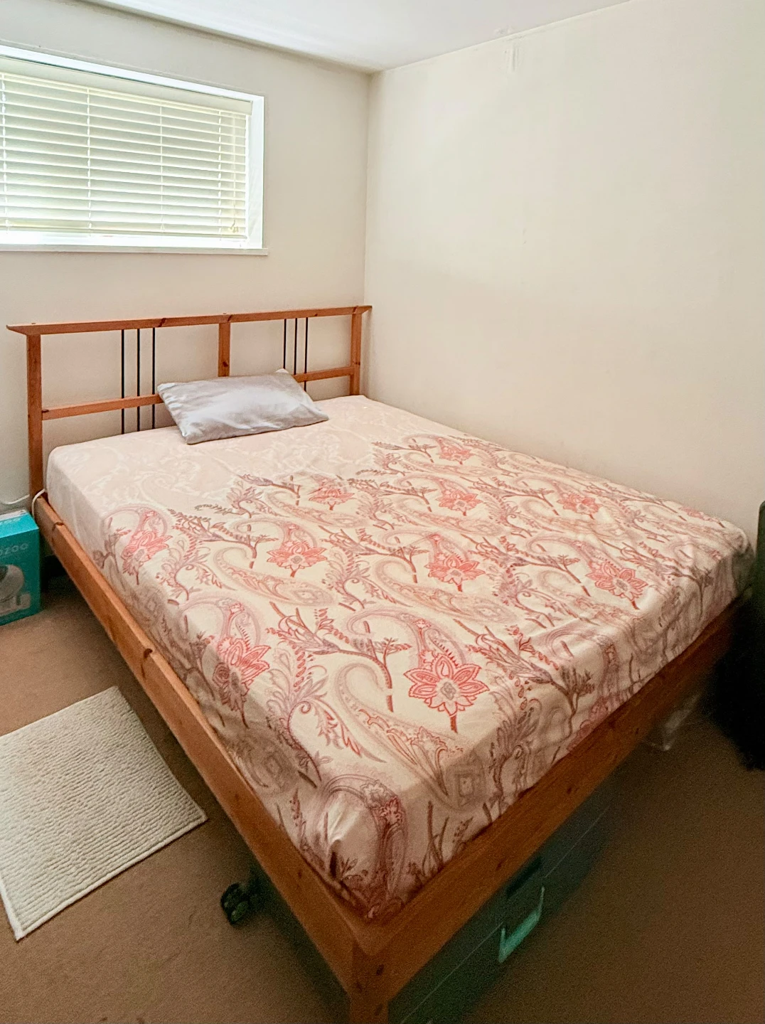 Ikea Queen Bed Frame with Mattress - photo 3