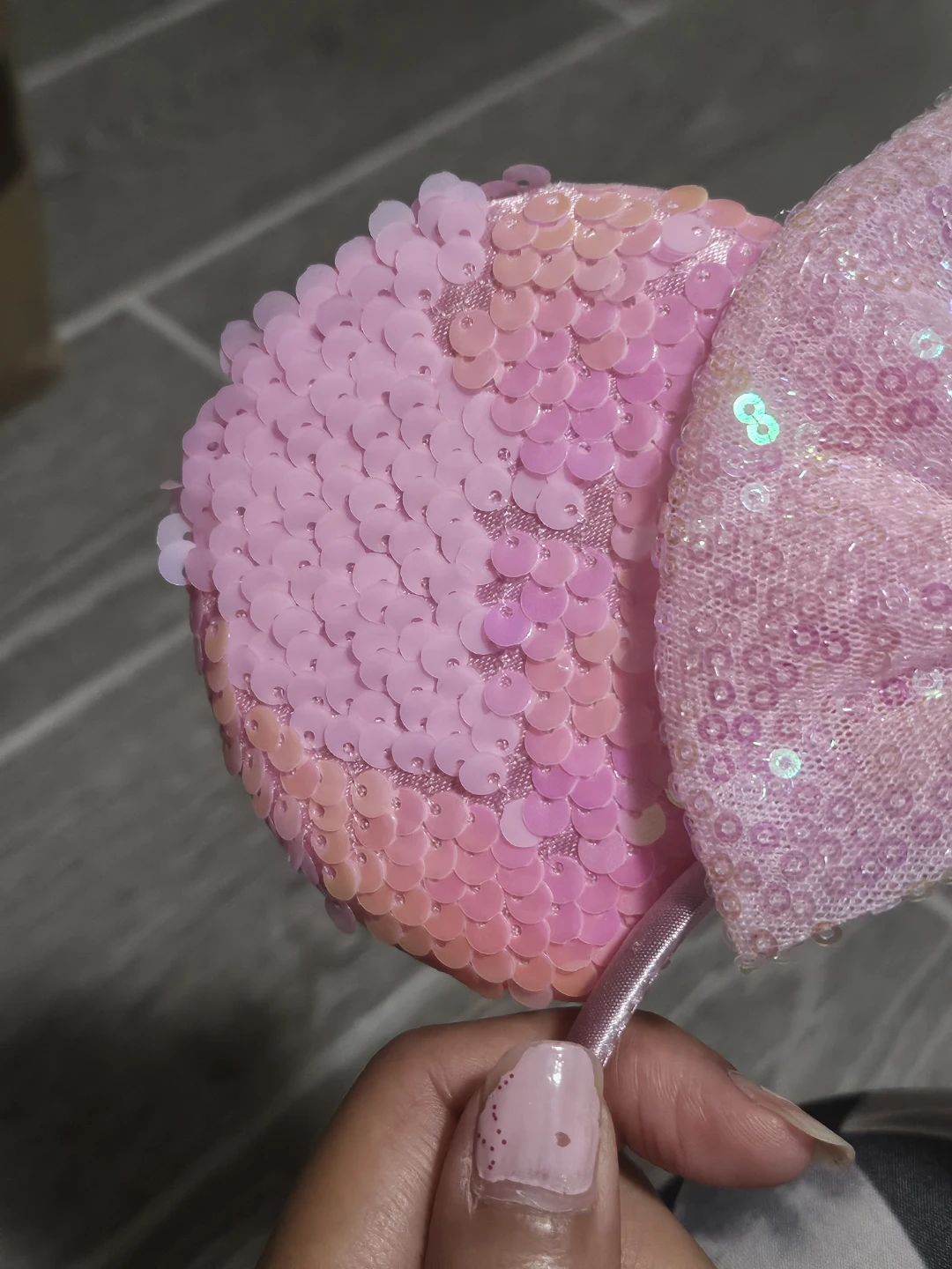 Sparkling Pink Reversible Sequin Mouse Ears Headband - photo 5