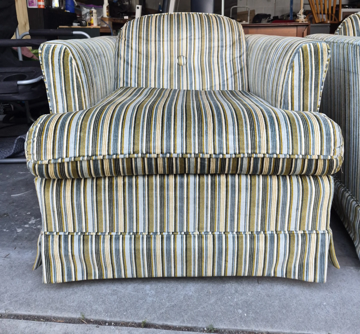 Rare KROEHLER Striped Armchair - photo 2