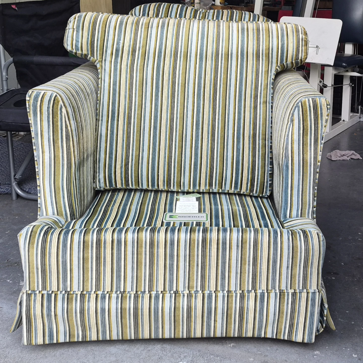 Rare KROEHLER Striped Armchair - photo 5