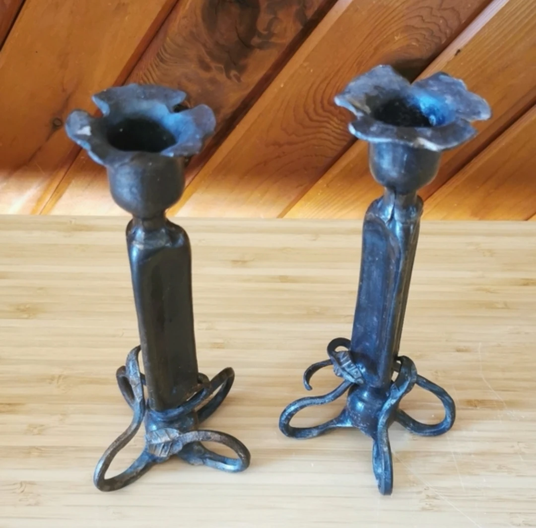 Vintage Brutalist Style Sculptural Candleholders - photo 4