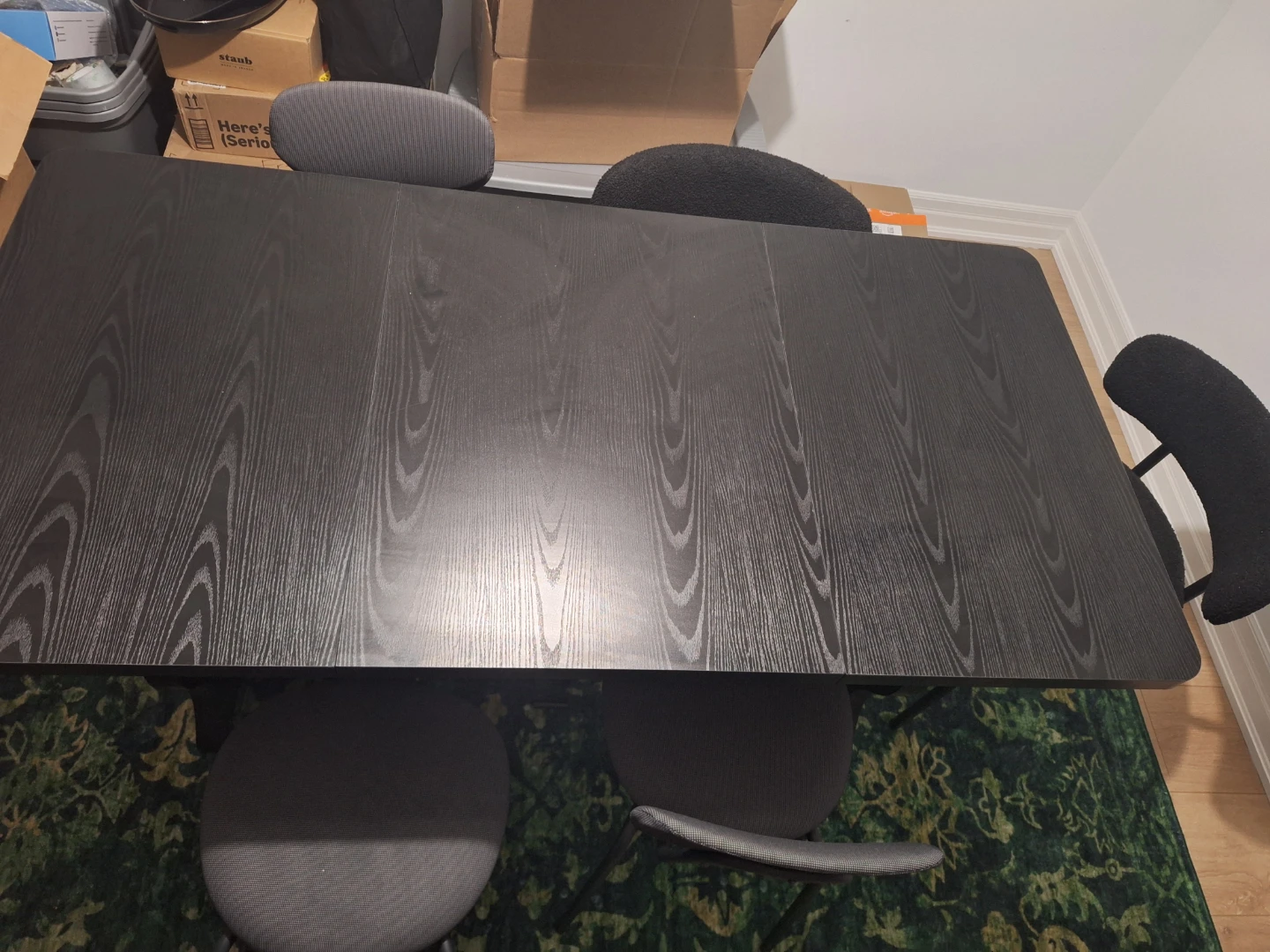 63 inch - Black Rectangle Wood Dining Room Table - photo 2