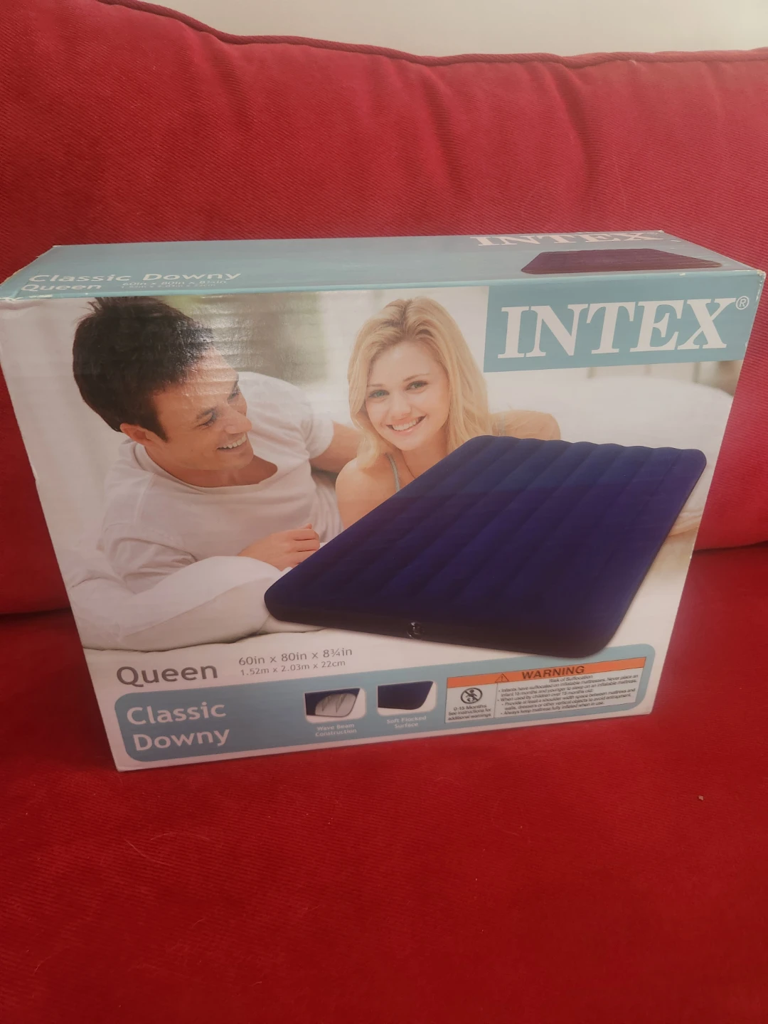 NEW QUEEN AIR MATTRESS WITH VELVET TOP