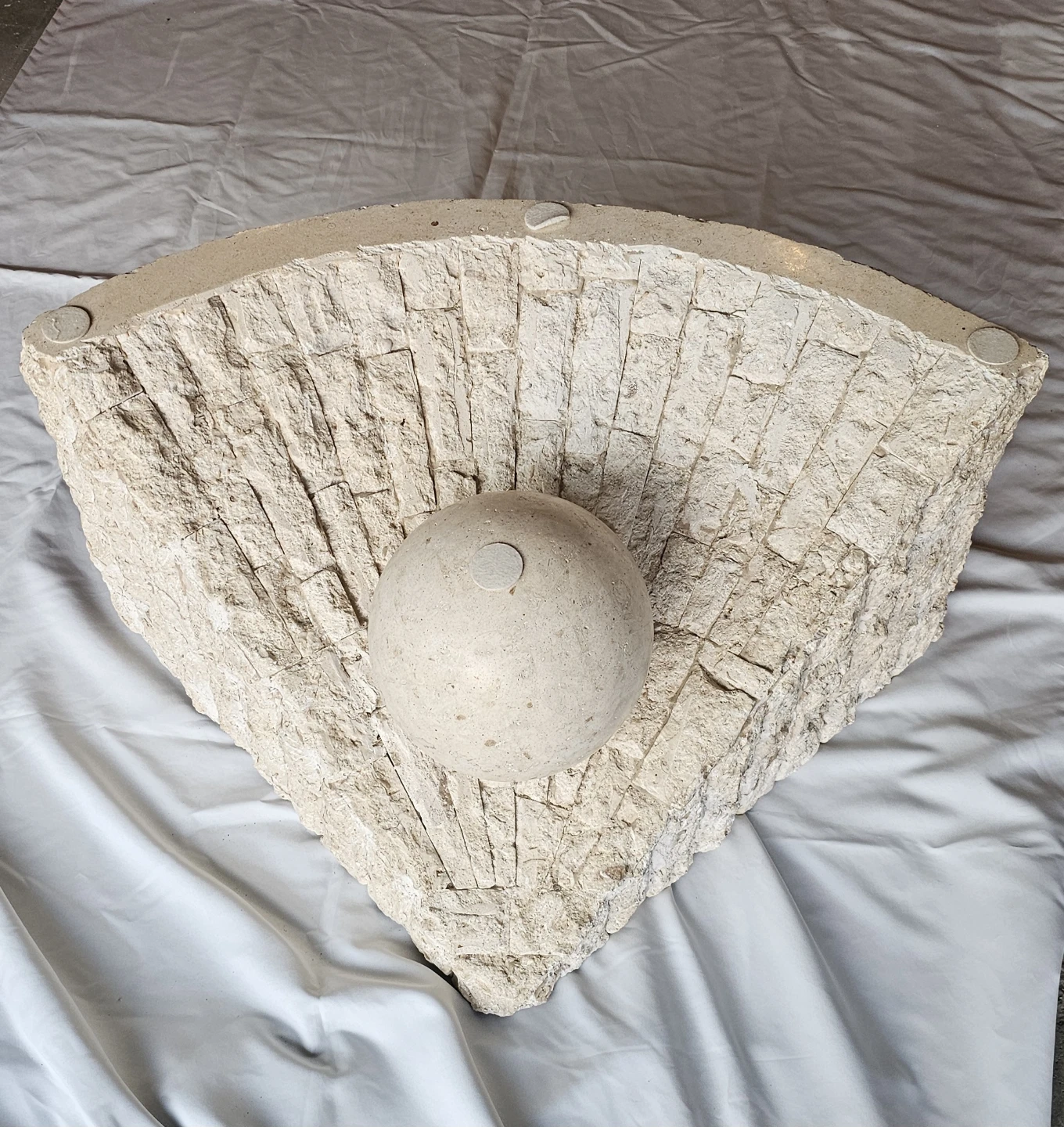 Vintage 1980s Postmodern Tessellated Stone Coffee Table - As Is - photo 3