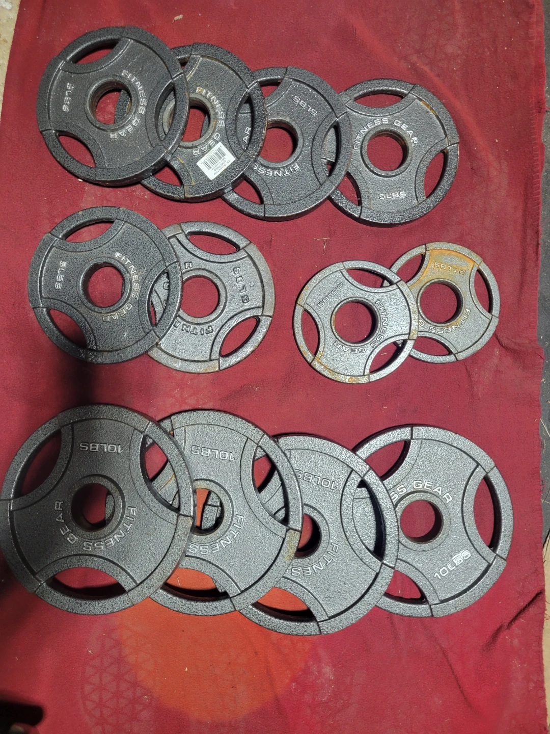 OLYMPIC 2" HOLE.  75LBs.   4-10s  6- 5s  2-2.5s
