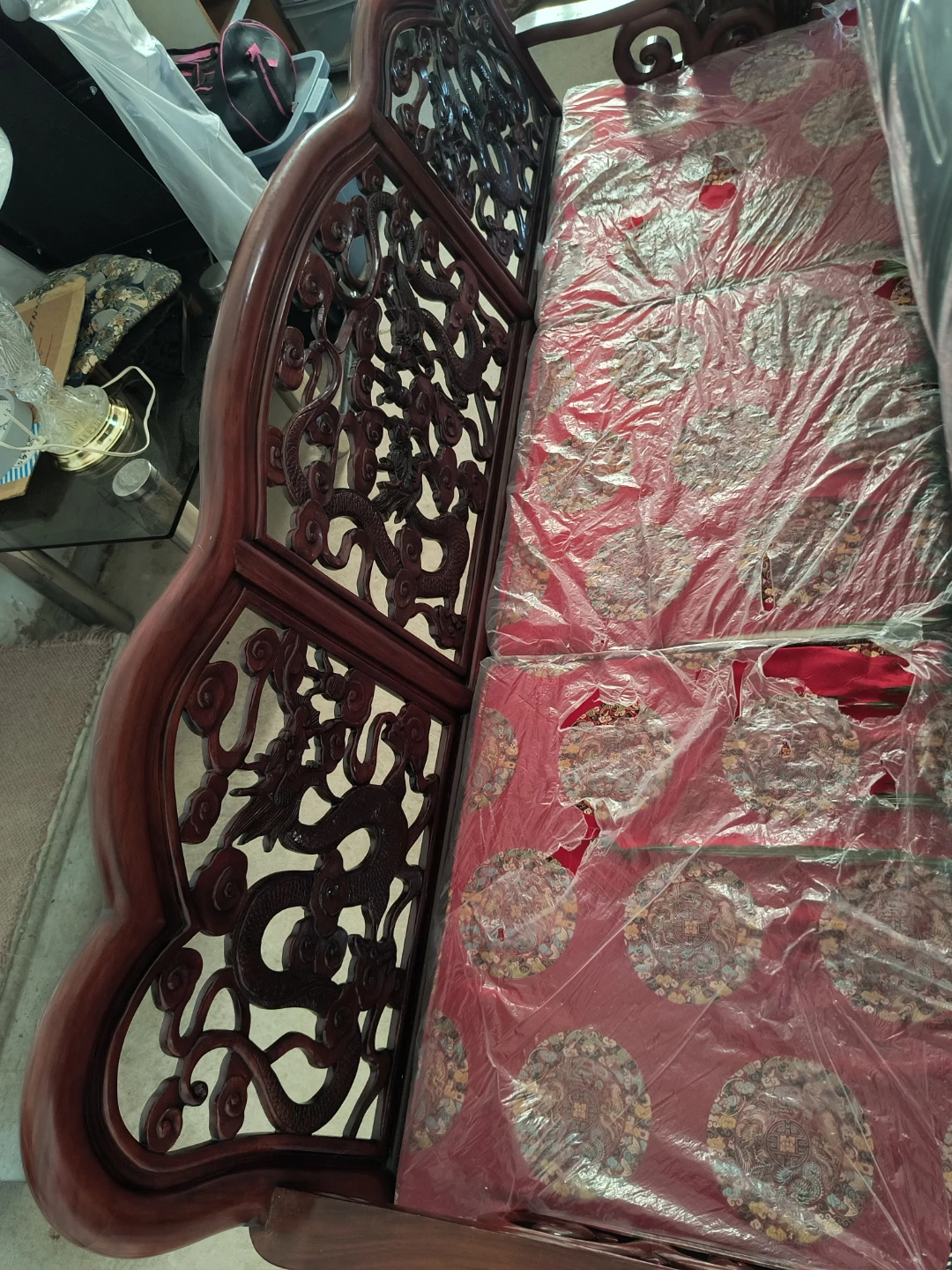 Antique Carved Wood Sofa Couch