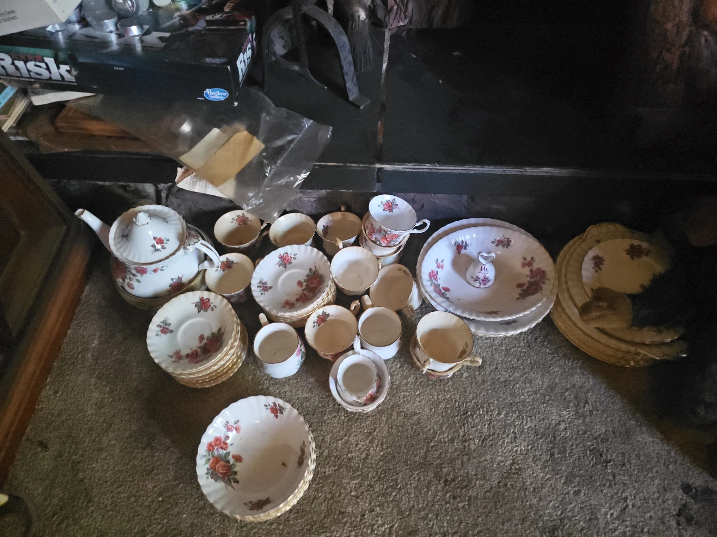 Tea Set with Teapot, Cups, and Saucers