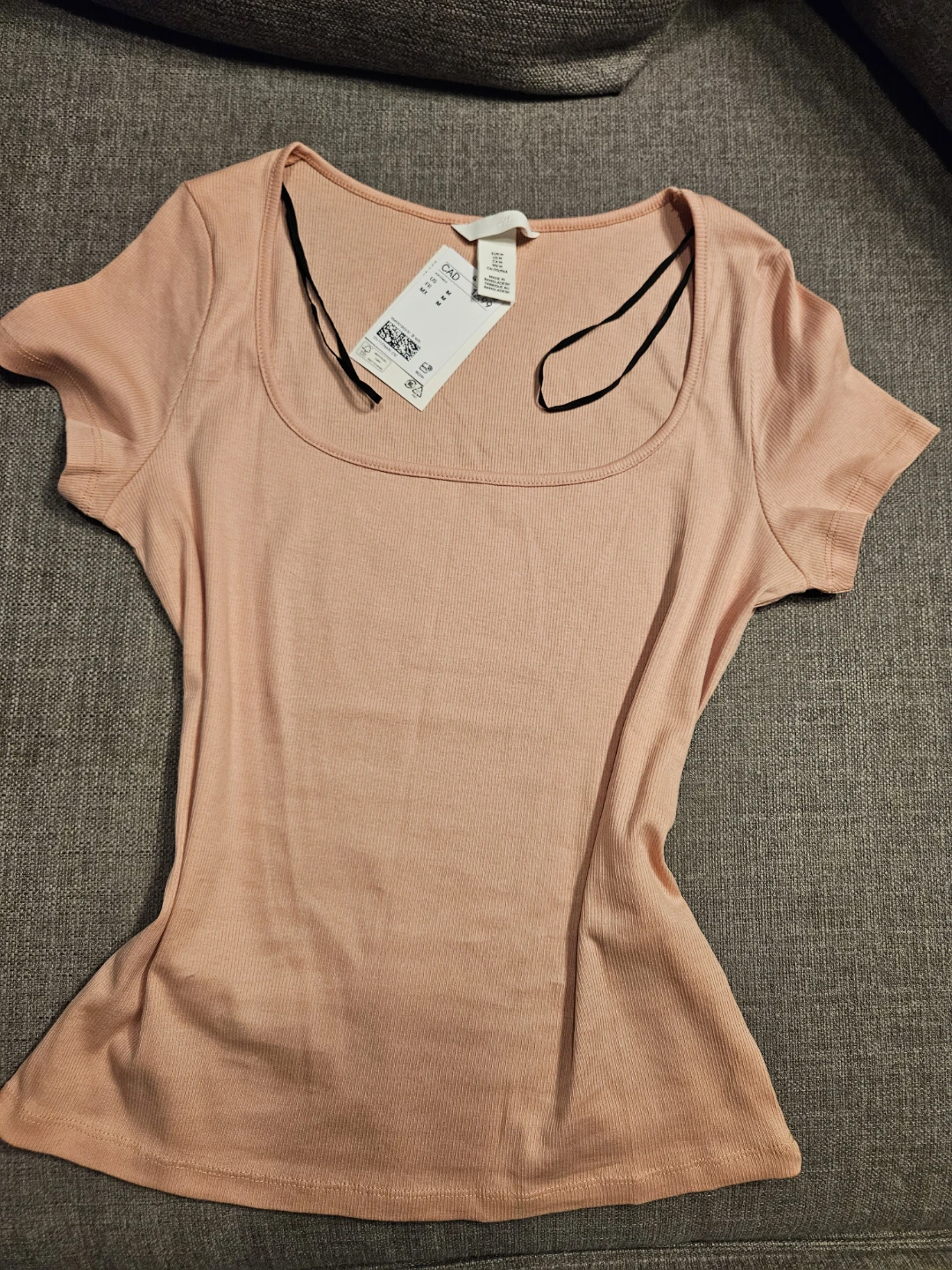 NWT H&M Ribbed Square Neck Top pink - photo 3