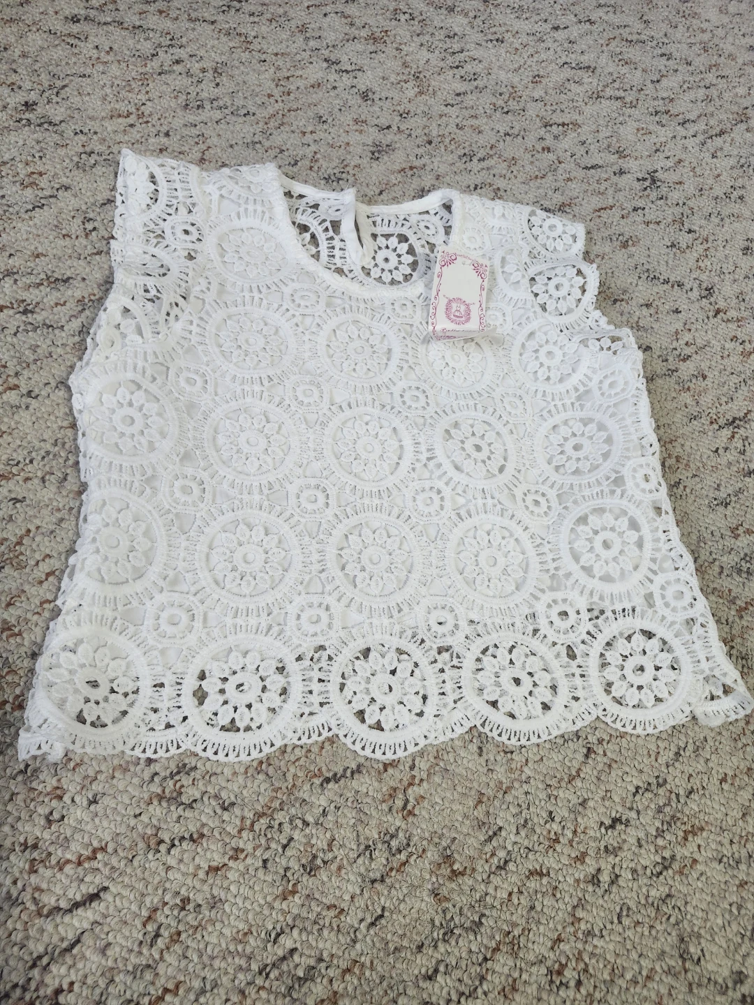 White Lace Top and Pants Set - photo 3
