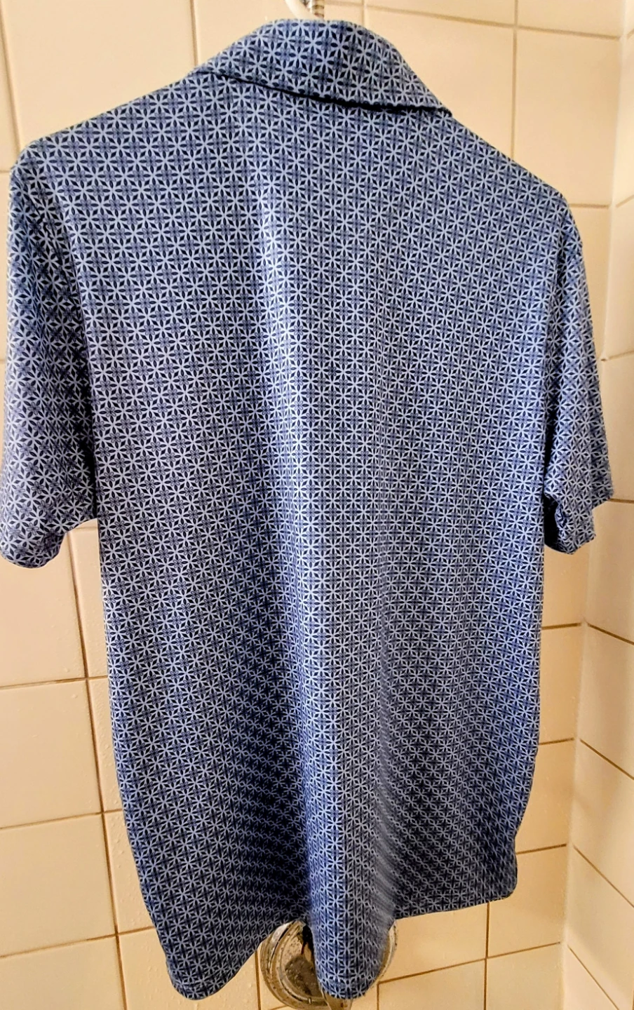 Tailor Bird Blue Geometric Print Polo Shirt - photo 3