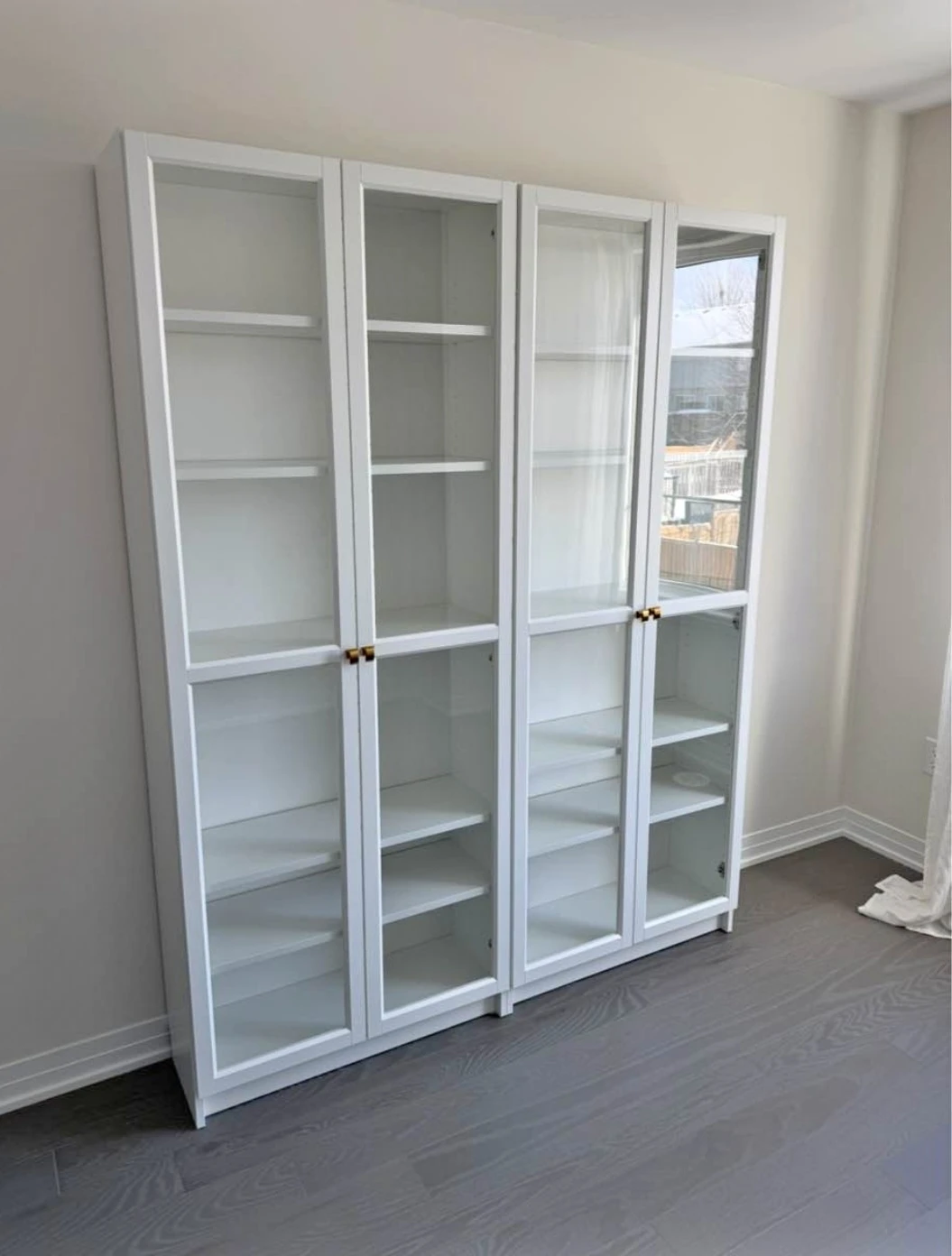 IKEA BILLY BOOKCASE WITH GLASS DOORS