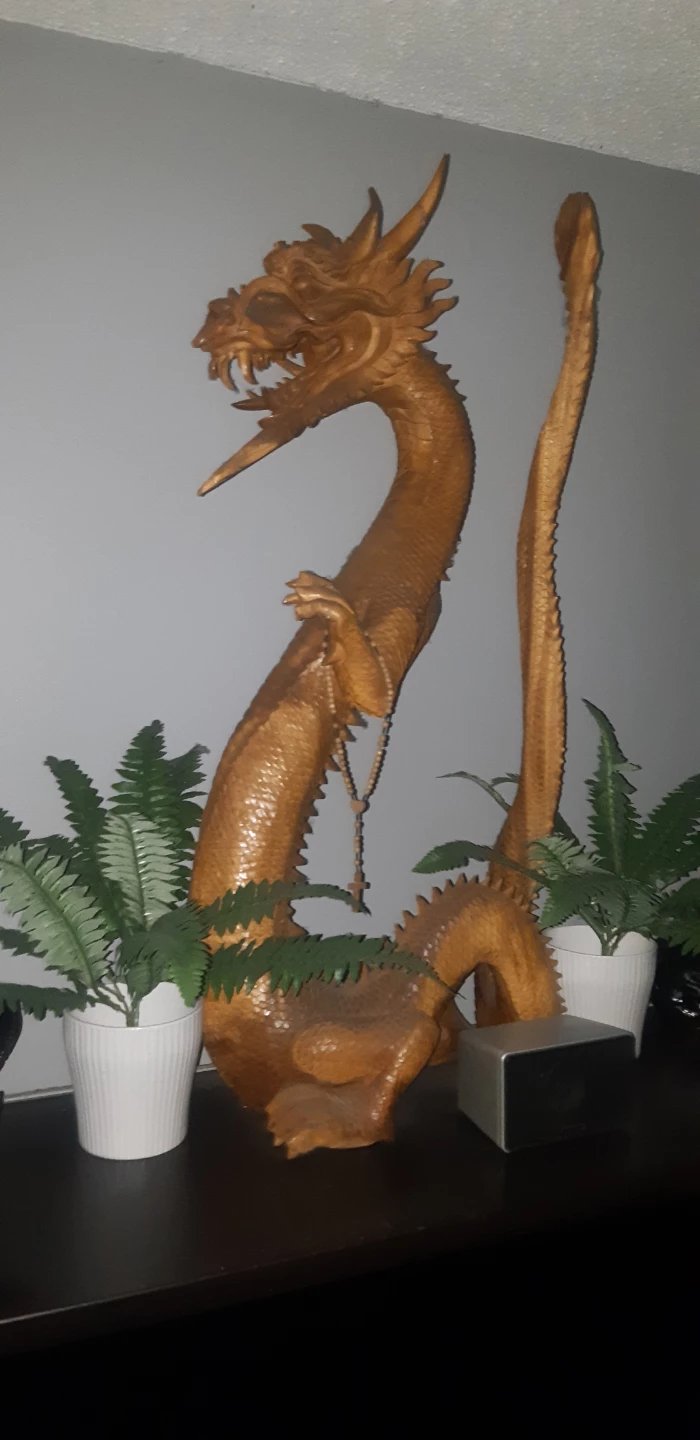 Wooden Dragon Statue