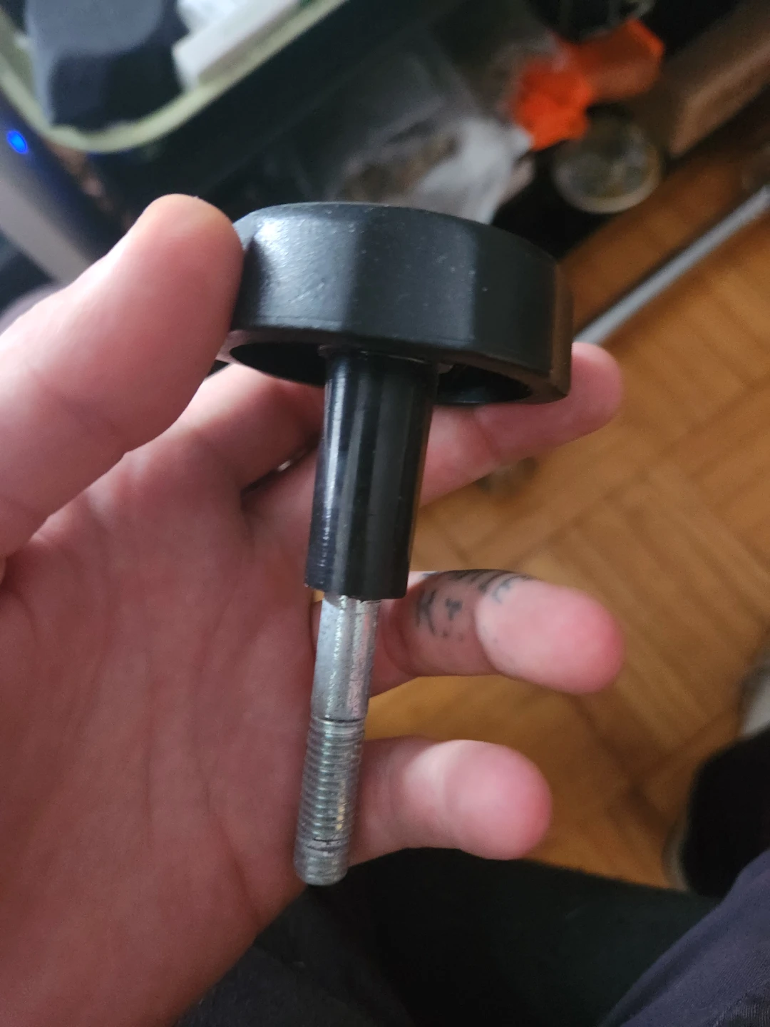 Black Knob with Threaded Bolt