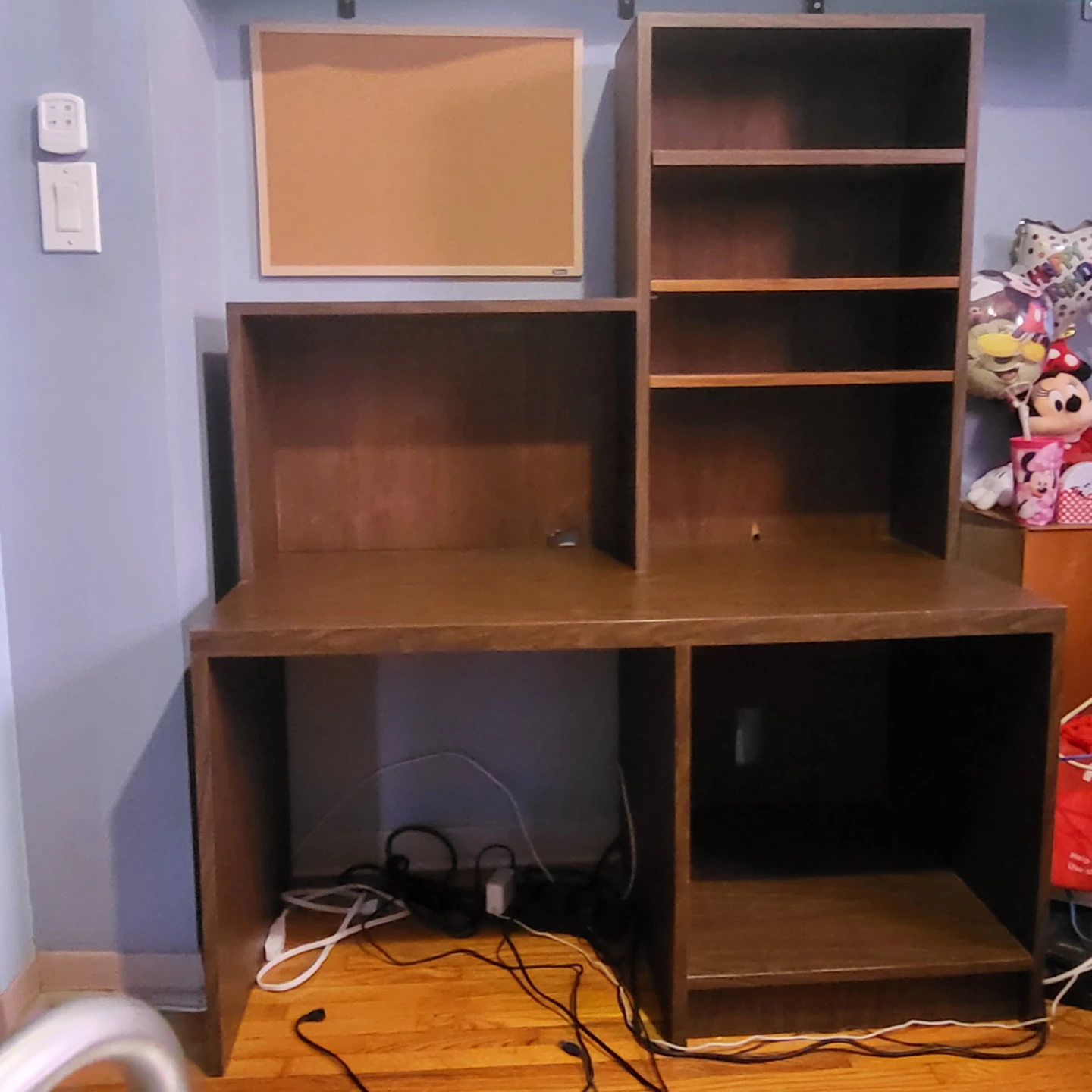 Wooden Desk with Shelving Unit