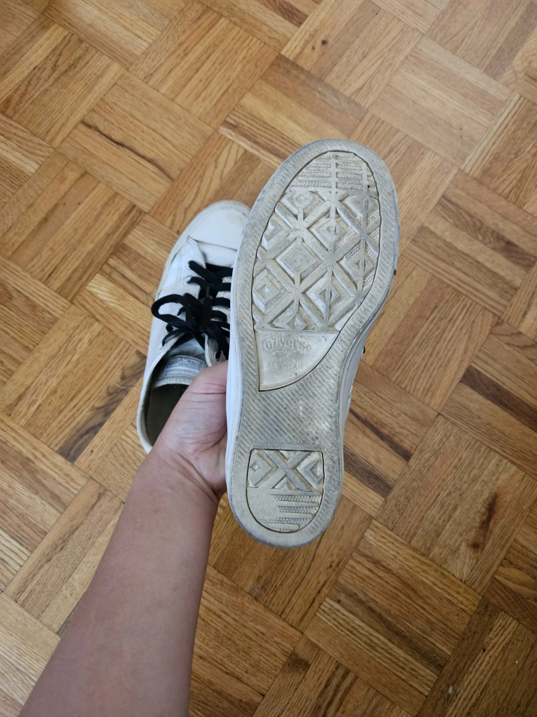 White Leather Converse All Star Chuck Taylor Sneakers - photo 4