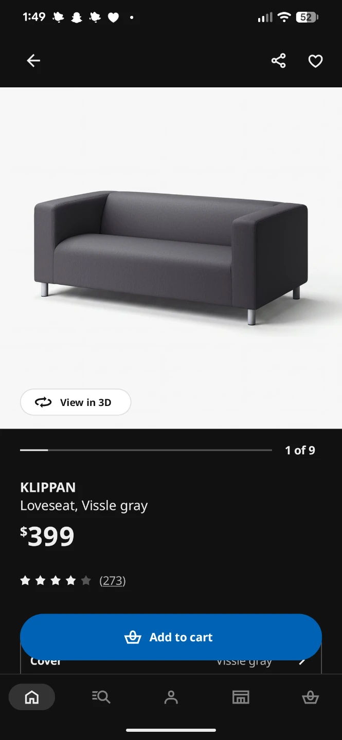 Grey ikea loveseat - photo 2