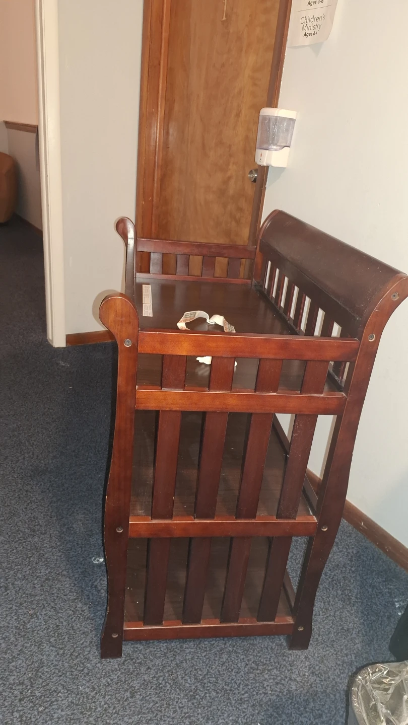 Wooden Changing Table with Shelves & Mattress Pad - photo 3