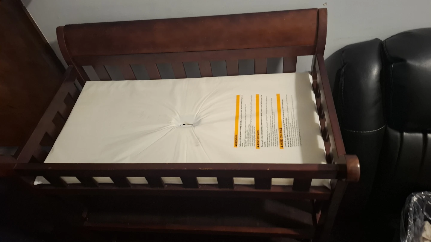 Wooden Changing Table with Shelves & Mattress Pad - photo 5