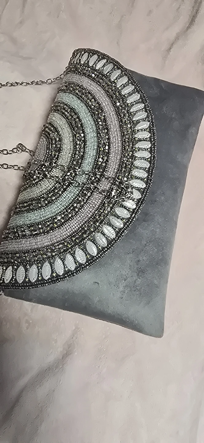 Embellished Clutch Purse with Chain Strap - photo 2