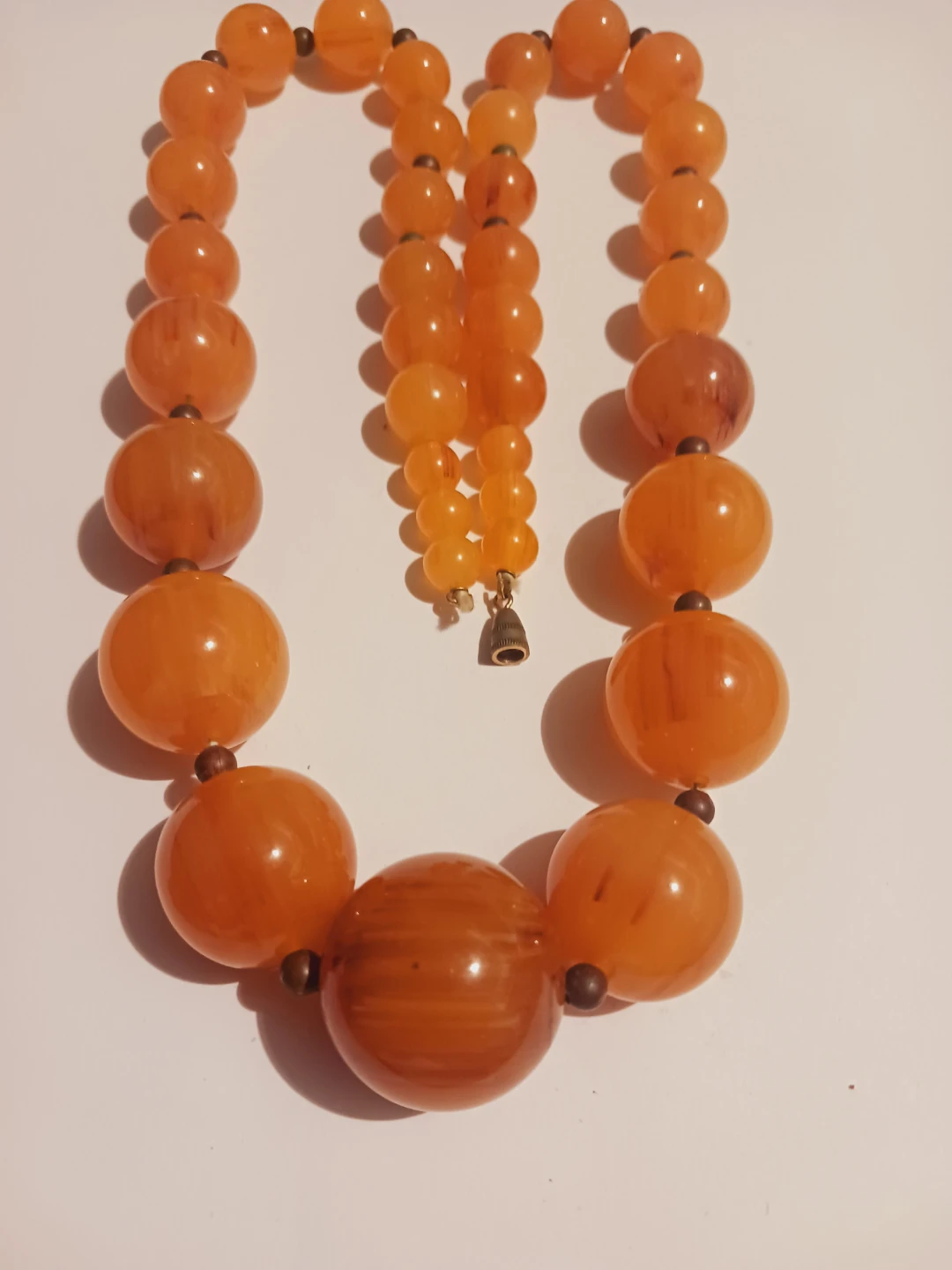 Egg Yolk Butterscotch Amber Beaded Necklace - photo 3