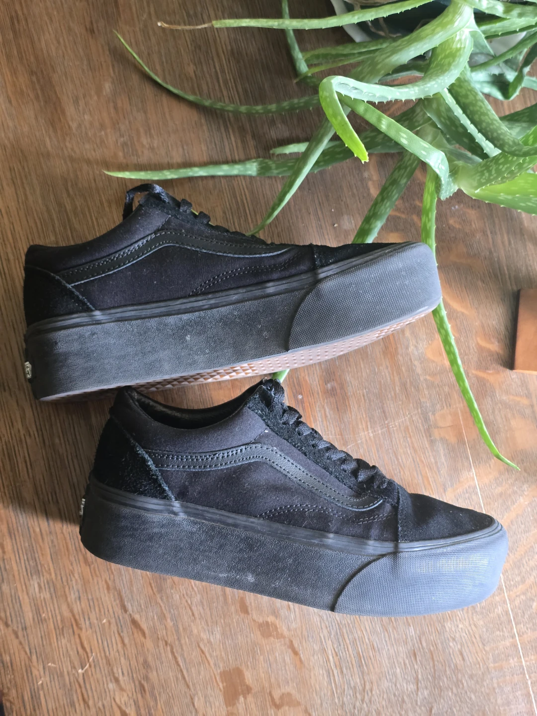 Platform Old Skool Vans - Black (Used) - photo 3