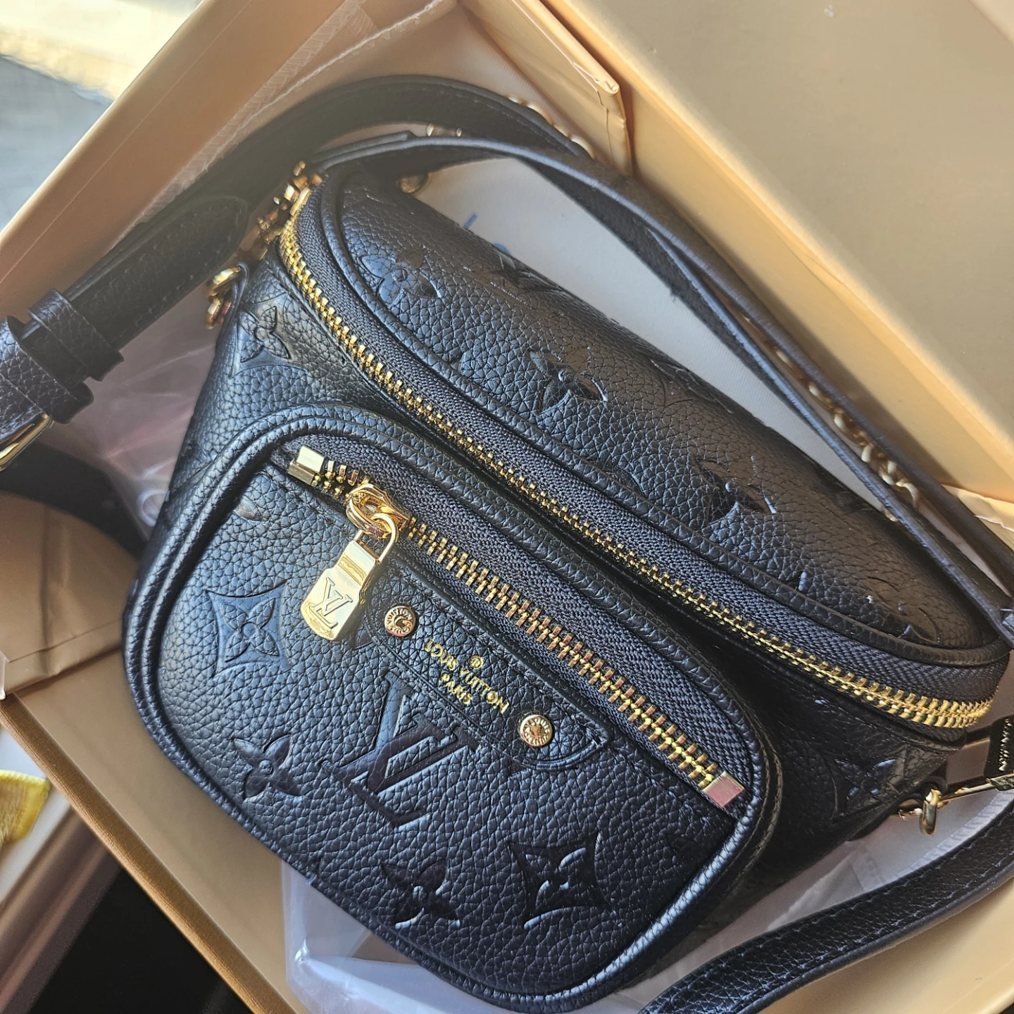 Louis Vuitton Black Leather Belt Bag