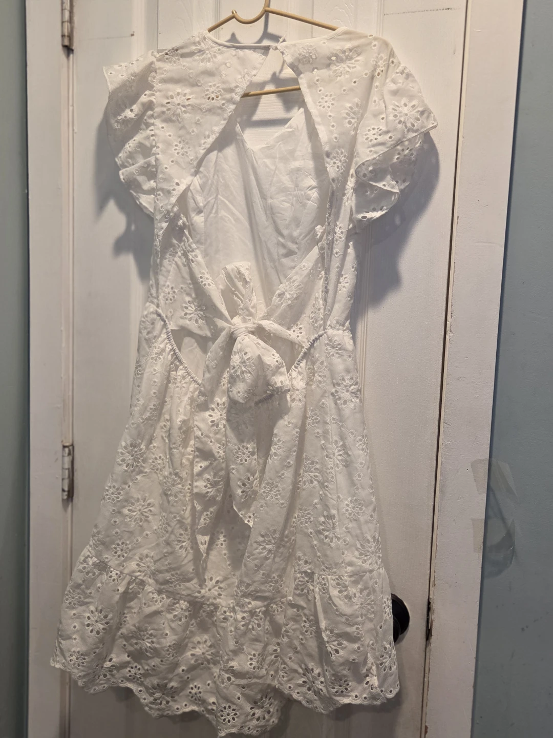 White Eyelet Dress with Open Back - photo 2
