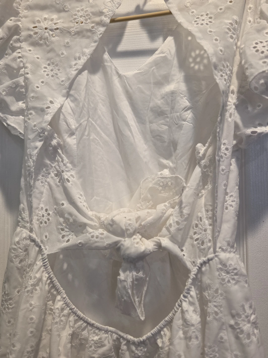 White Eyelet Dress with Open Back - photo 3
