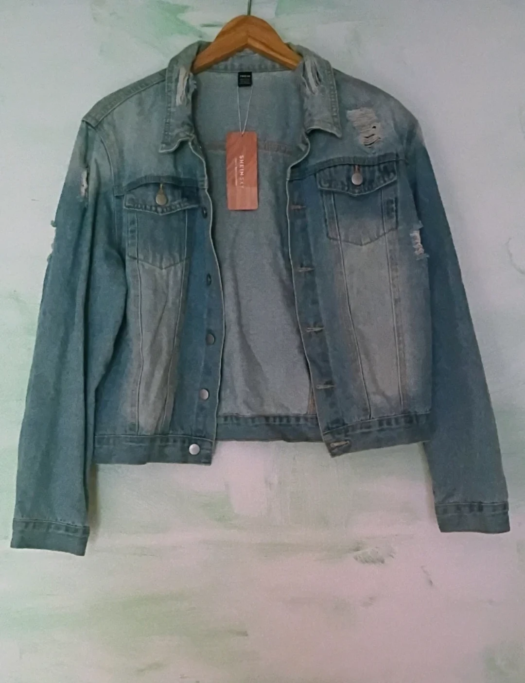 SHEIN SXY Distressed Denim Jacket