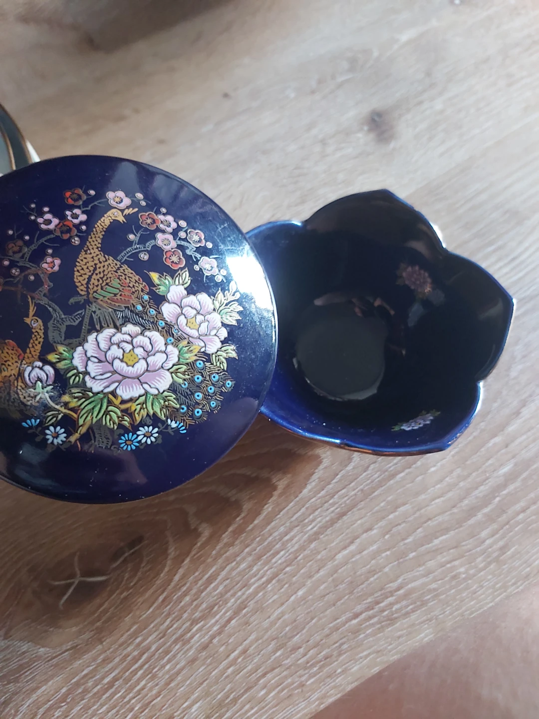 Decorative Trinket Bowl with Peacock Design