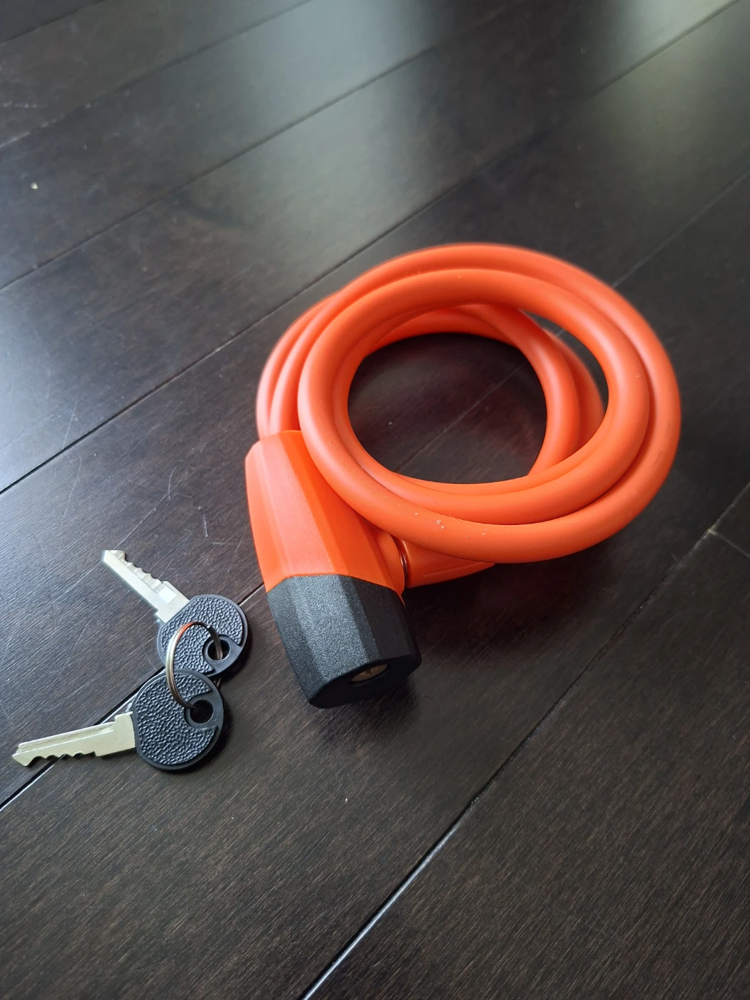 Orange Coil Bike Lock with 2 Keys - photo 2