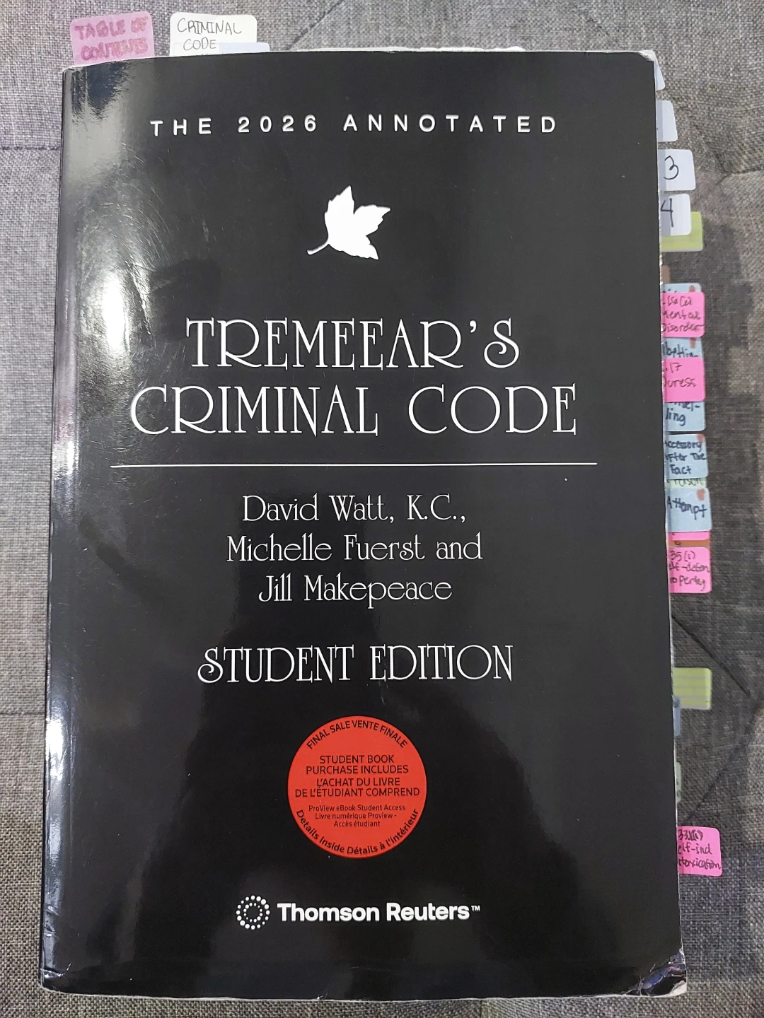 Tremeear's Criminal Code Student Edition 2026 Annotated