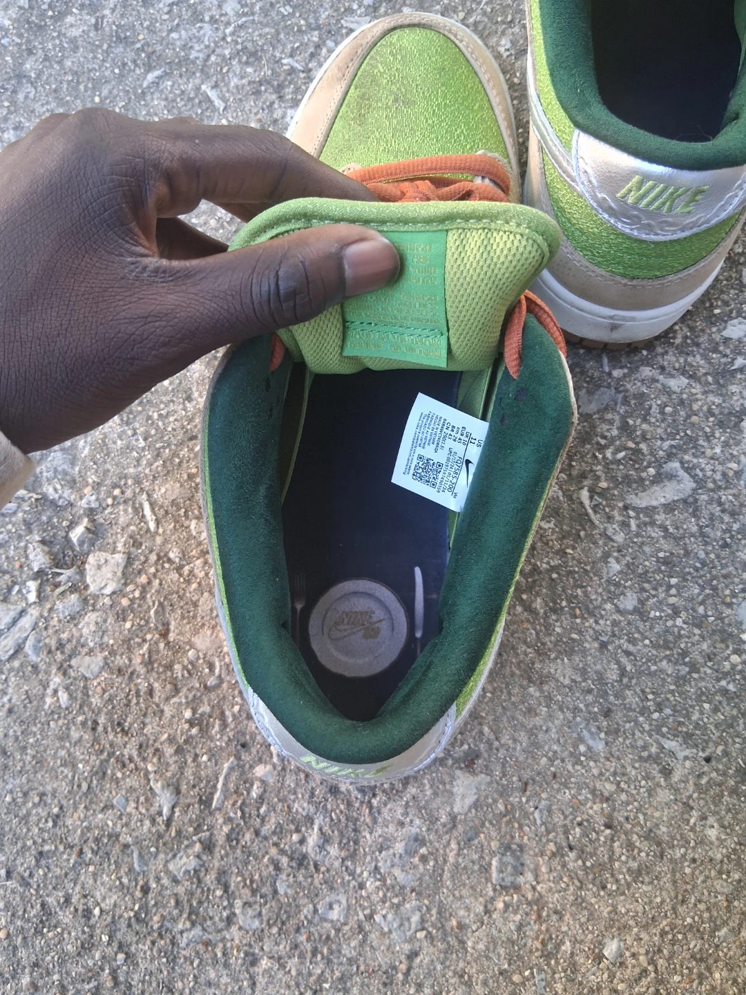 Nike SB Dunk Low Green Tan Shoes - photo 3