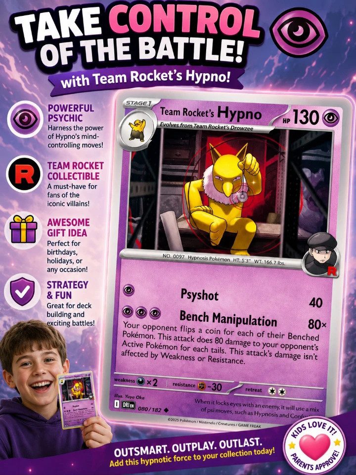Team Rocket's Hypno Pokémon Card