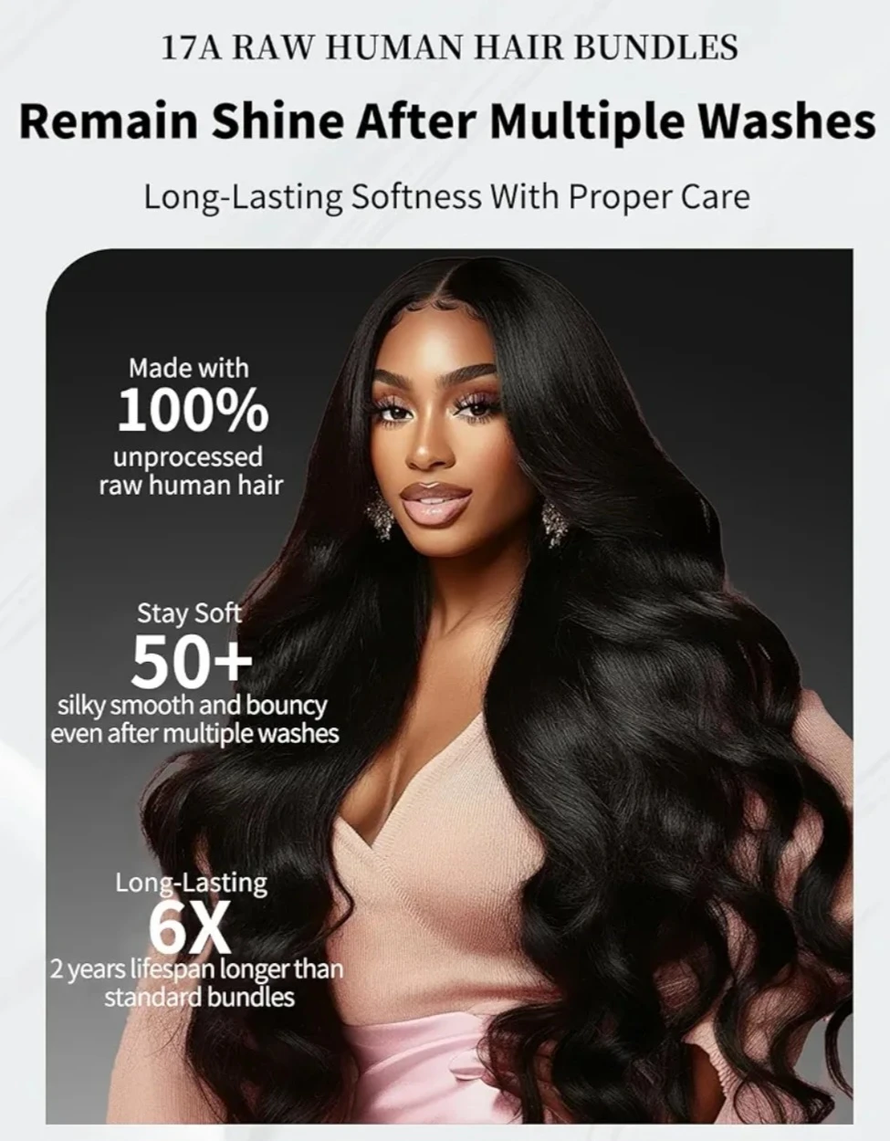 Body Wave 17A Raw Human Hair Bundles - photo 2