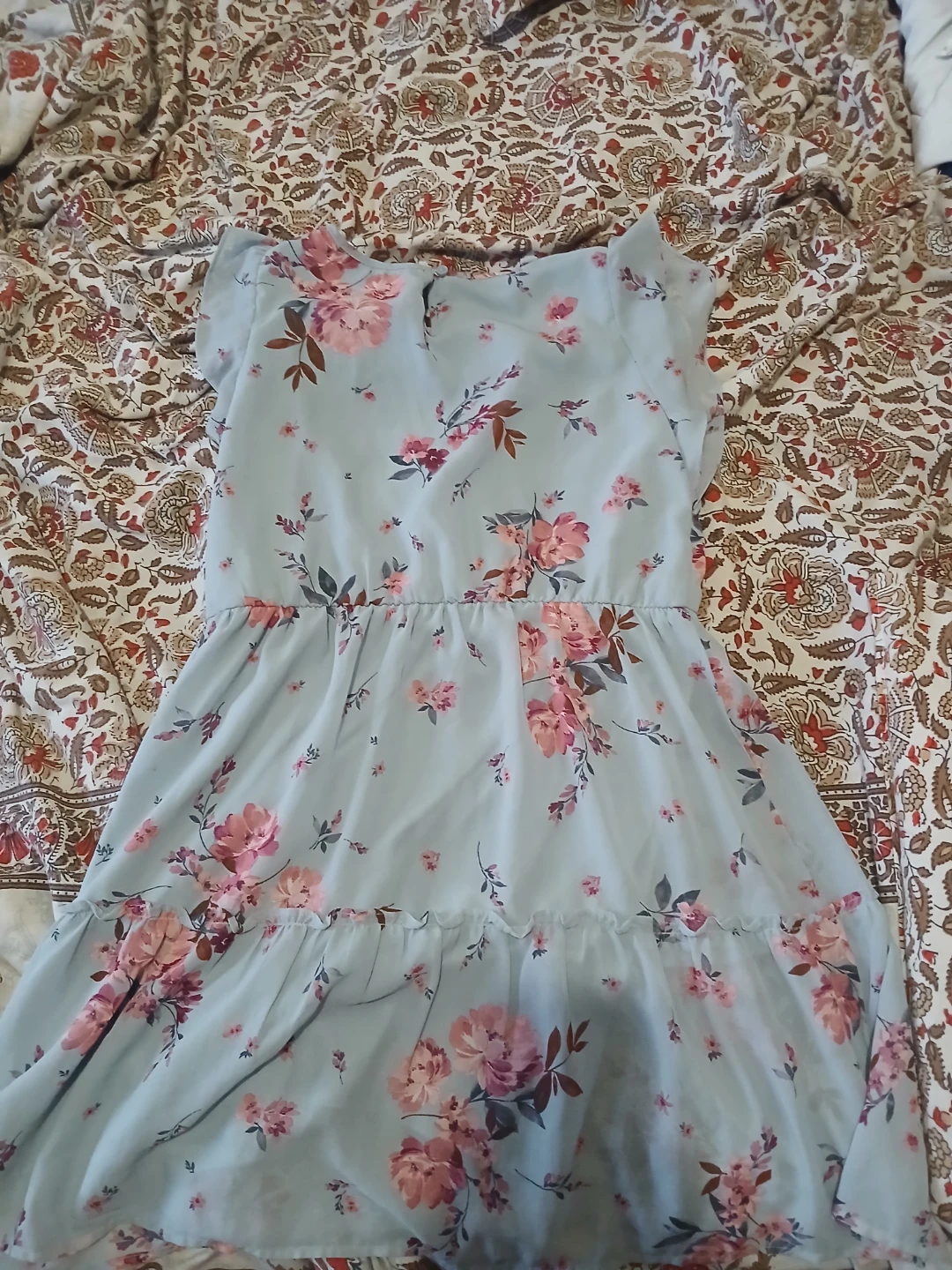 Light Blue Floral Tiered Dress - photo 2