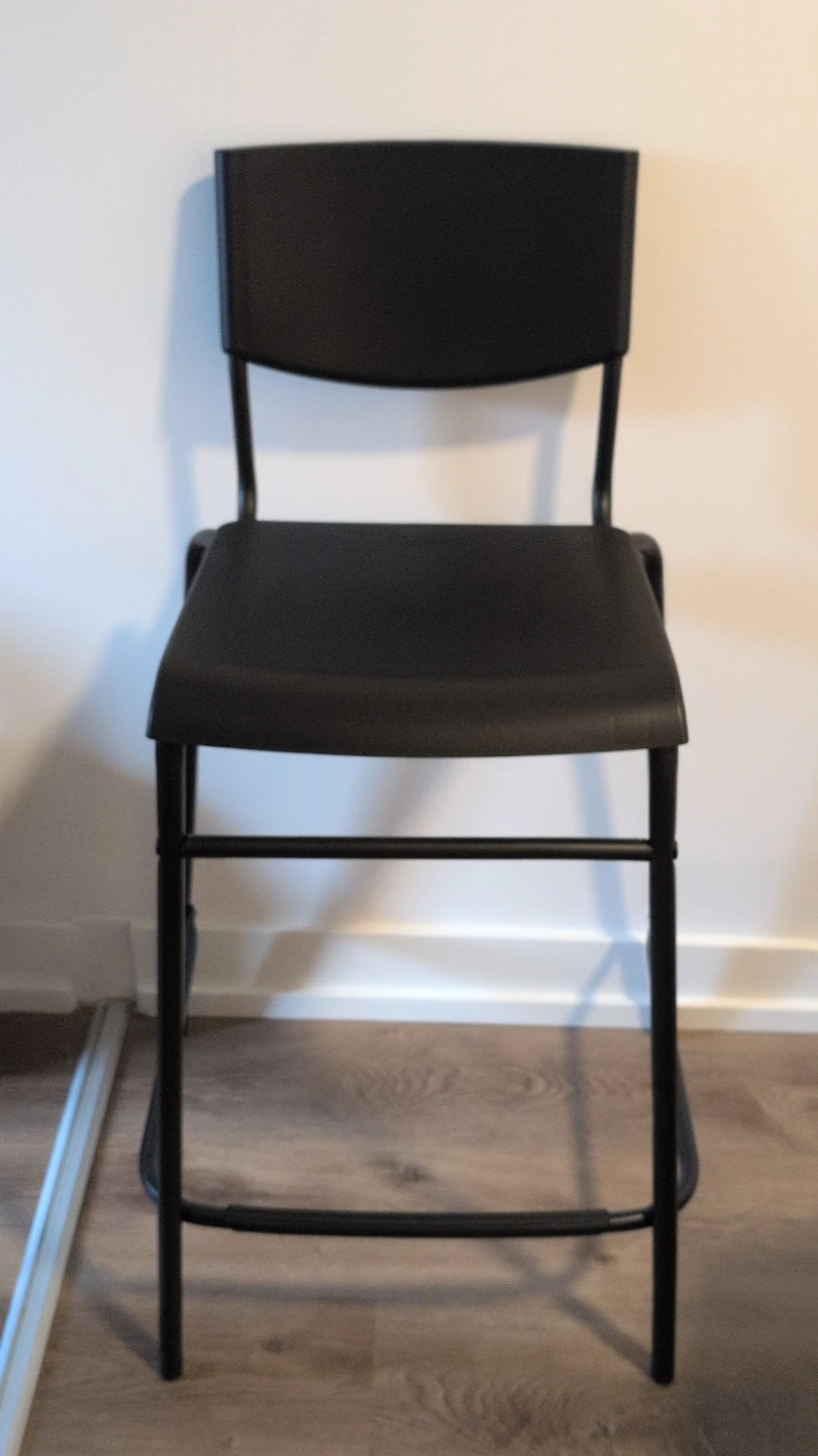 IKEA STIG Bar Stool with Backrest Black