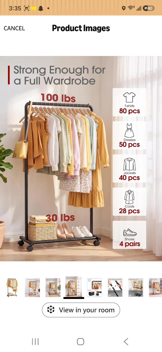 Sakugi Rolling Clothes Rack - photo 3