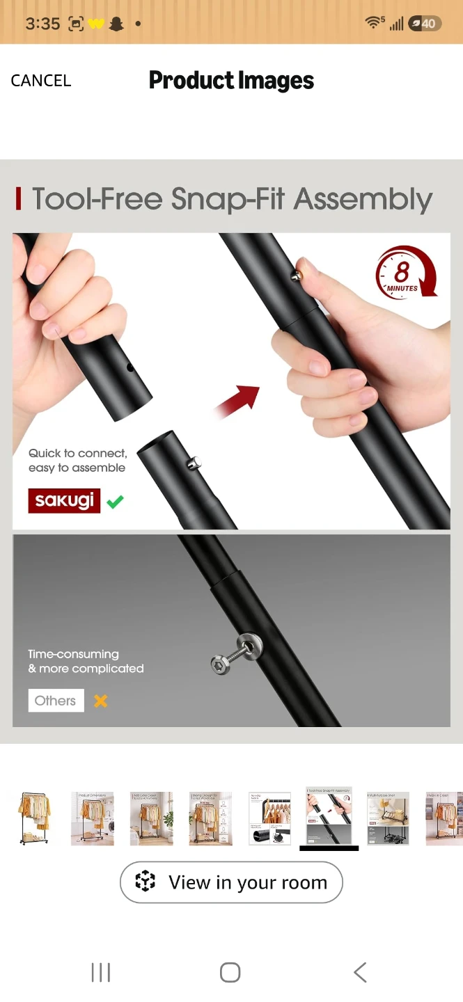 Sakugi Rolling Clothes Rack - photo 5