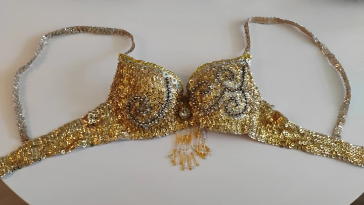 Gold Sequin Belly Dance Bra Top - photo 4