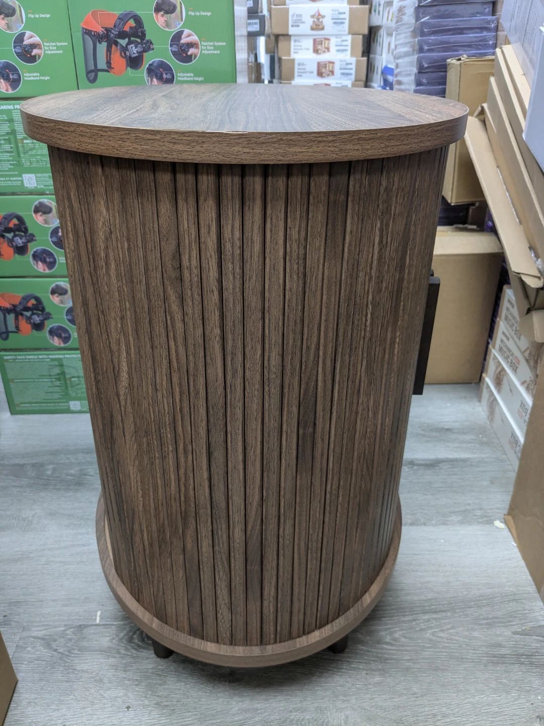 LIKEMET Round Walnut End Side Night Table Brand New - photo 5